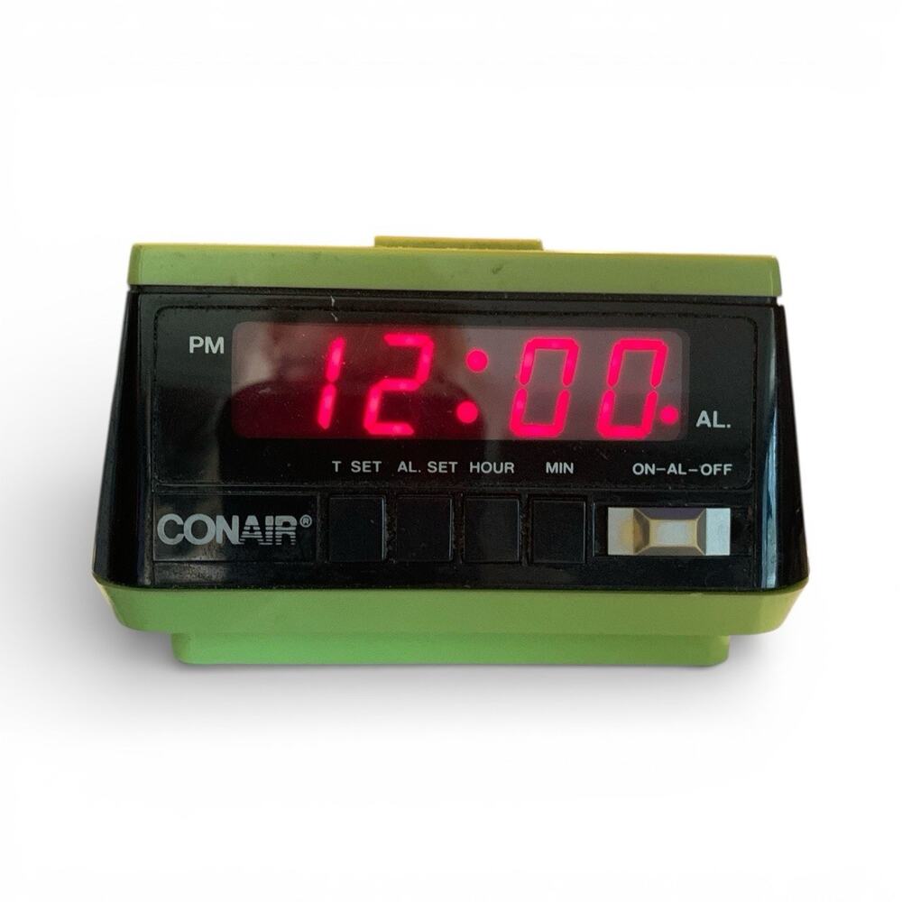Vintage‎ Conair Lime Green Corded Alarm Clock